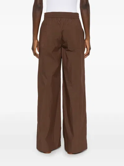 P.a.r.o.s.h Poplin Trousers In Brown
