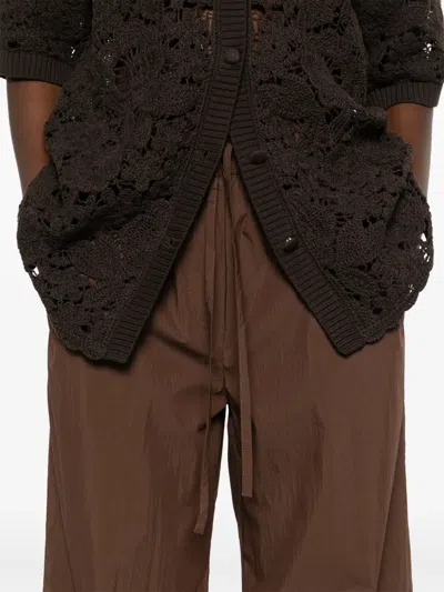 P.a.r.o.s.h Poplin Trousers In Brown