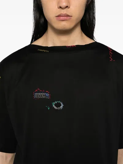 Marni Embroidered T-shirt In Black