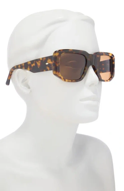 Kimeze 56mm Rectangle Sunglasses In Tortoiseshell Brown