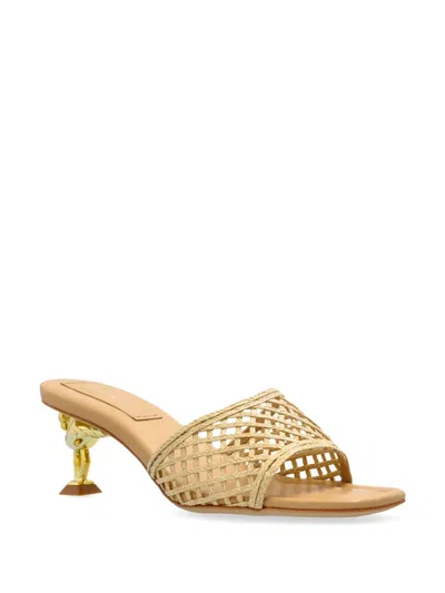 Sophia Webster Flamingo Mules In Beige