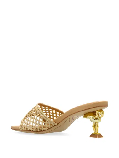Sophia Webster Flamingo Mules In Beige