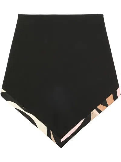 Pucci Triangle Mid Skirt In Black