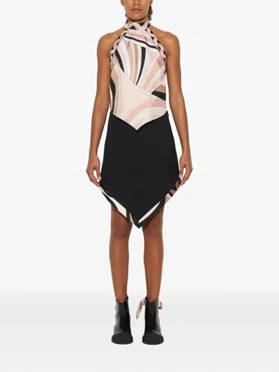 Pucci Triangle Mid Skirt In Black