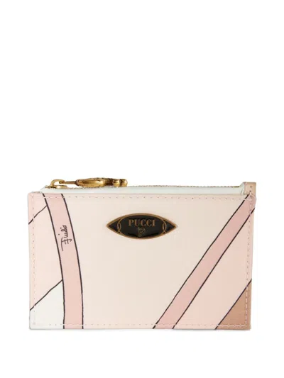 Pucci Iride-print Card Holder In Neutrals