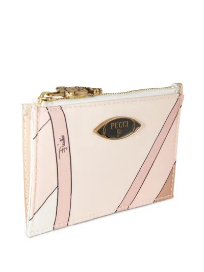 Pucci Iride-print Card Holder In Neutrals