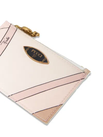 Pucci Iride-print Card Holder In Neutrals