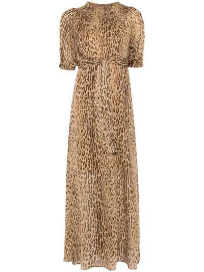 Liu •jo Liu Jo Animalier Long Dress In Multicolour