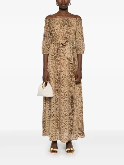 Liu •jo Liu Jo Animalier Long Dress In Multicolour