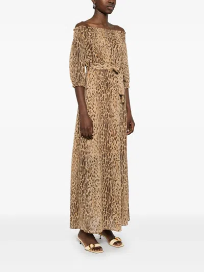 Liu •jo Liu Jo Animalier Long Dress In Multicolour