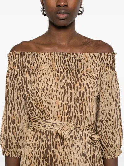 Liu •jo Liu Jo Animalier Long Dress In Multicolour