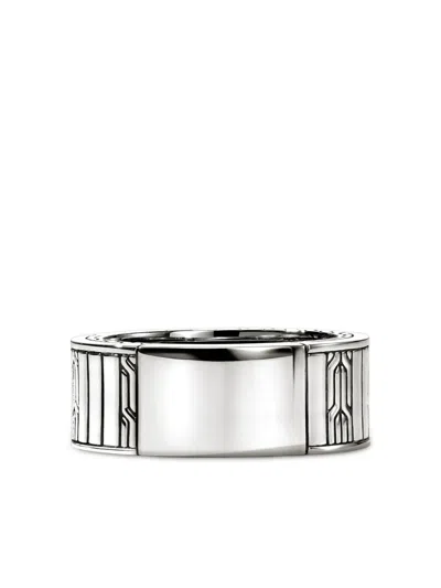 John Hardy Carved Chain Ring In Sterling Silver