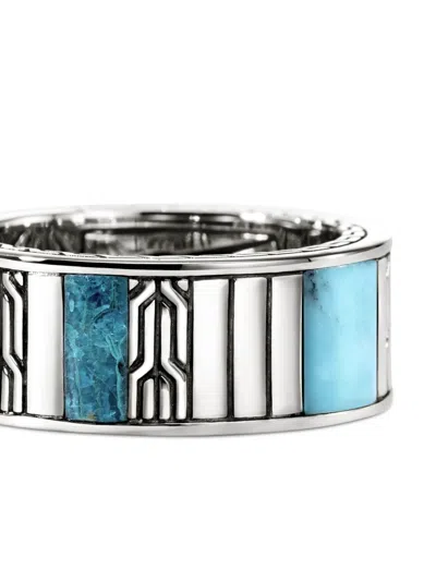 John Hardy Carved Chain Ring In Sterling Silver