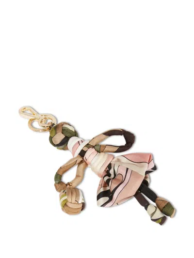 Pucci Iride-print Silk Keychain In Neutrals