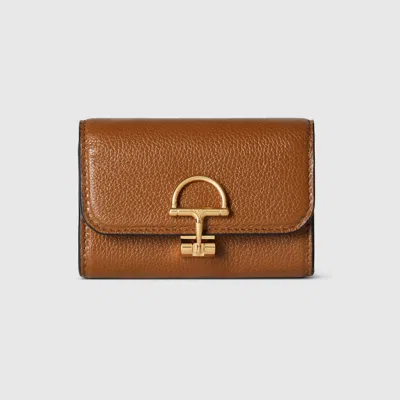 Gucci Softbit Leather Card Case In Brown