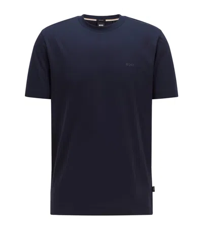 Hugo Boss Round-necked Logo T-shirt In Black
