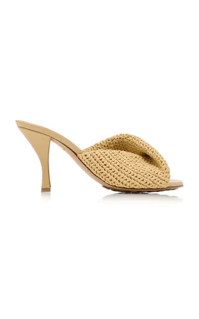 Bottega Veneta Blink Crocheted Raffia Mules In Neutral