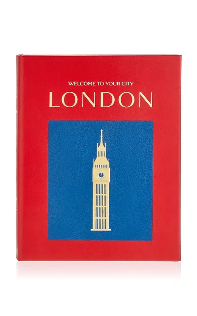Graphic Image Trope London Leather Bound Book In Red