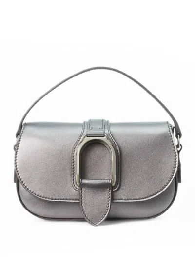 Polo Ralph Lauren Women's Wellington Metallic Crossbody Calfskin Mini Bag In Silver In Silver