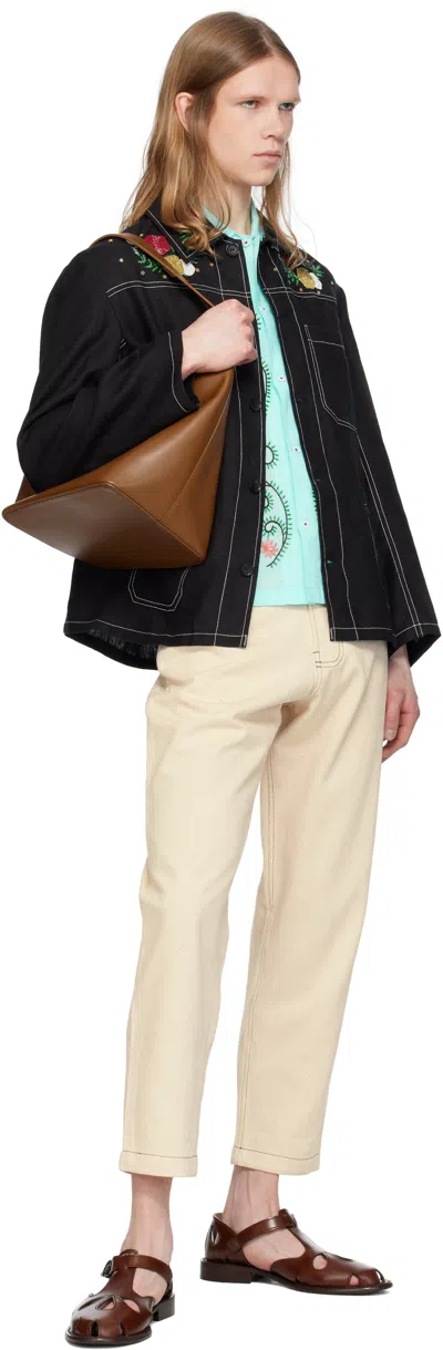 Harago Black Beadwork Double Stitch Jacket In Black