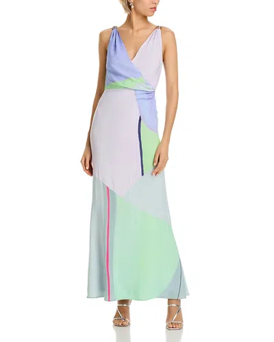 Derek Lam 10 Crosby Gabrielle Print Sleeveless Mermaid Maxi Dress In Opaline Multi