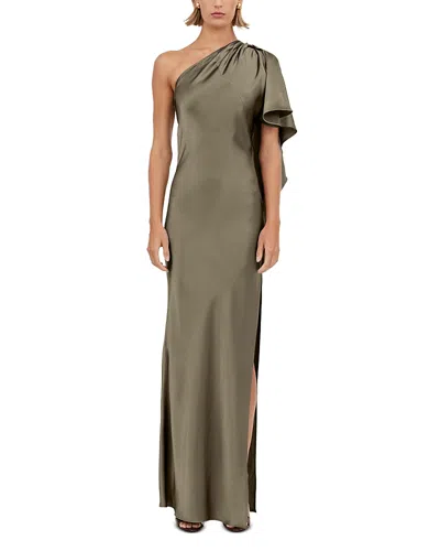 Nonchalant Label Lovell Drape Back Dress In Moss