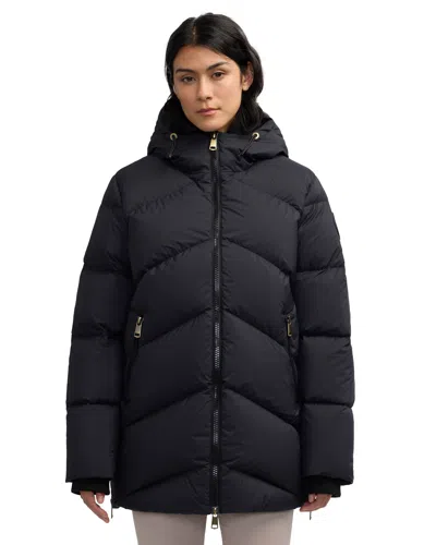 Pajar Women's Fallon Boxy Inverted Chevron Quilted Puffer In Black