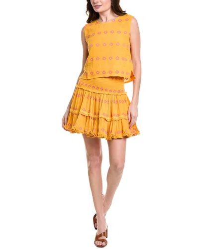 Mer St. Barth Maribel Cropped Tank And Skirt Set In Yellow