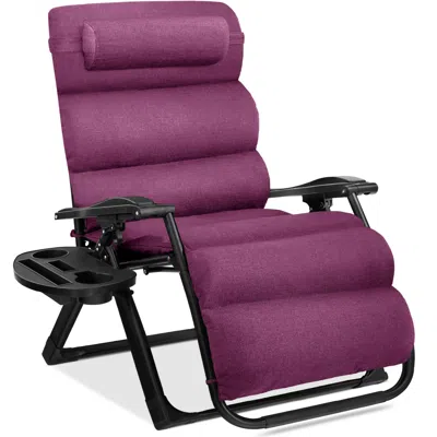 Best Choice Products Oversized Zero Gravity Chair, Folding Recliner W/ Removable Cushion, Side Tray