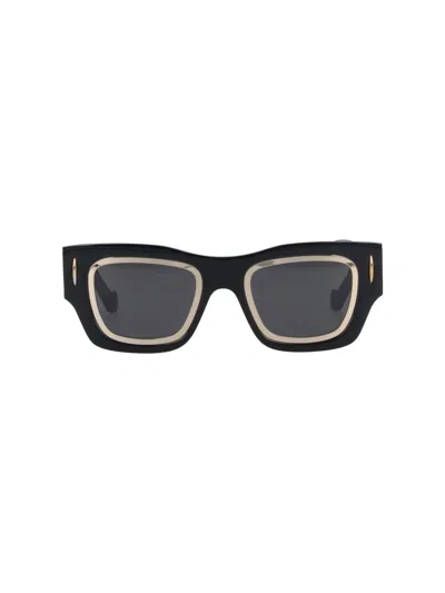 Loewe Signature Square Acetate Sunglasses In Black