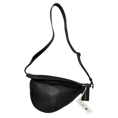 The Row Slouchy Banana Shoulder Bag In Black Leather In Black