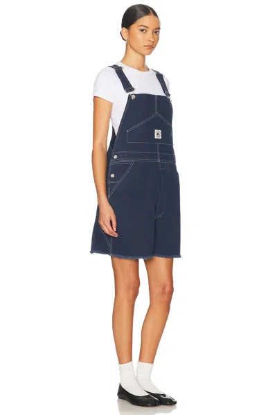 Bode Knolly Brook Overall Short In Dark Navy