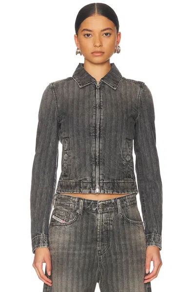 Diesel Distressed Denim Jacket In Charcoal