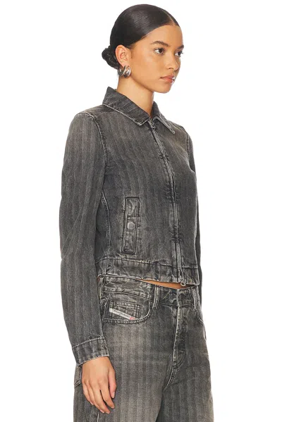 Diesel Distressed Denim Jacket In Charcoal