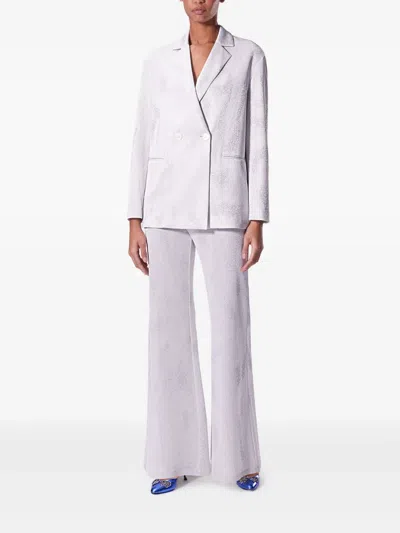 Maccapani Lurex-jacquard Trousers In Weiss