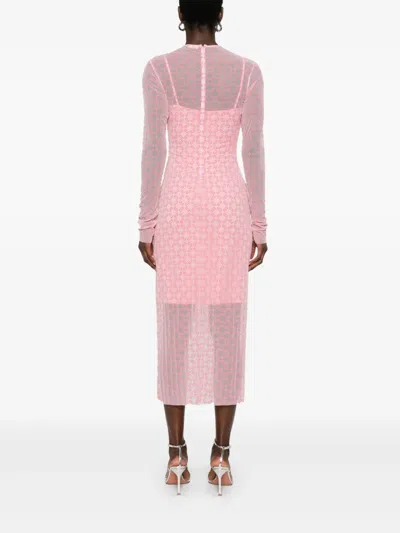 Givenchy Dress In Monogram 72 Tulle In Skin Rose