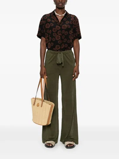 P.a.r.o.s.h Fine-knit Trousers In Grün