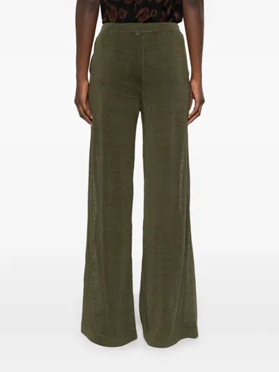 P.a.r.o.s.h Fine-knit Trousers In Grün