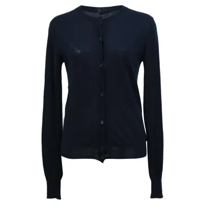 Joseph Buttoned Cardigan In Navy Blue Cashmere In Blue