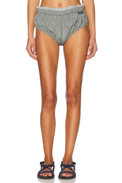 Miu Miu Slip In Seta Tec Grigia Donna In Piombo