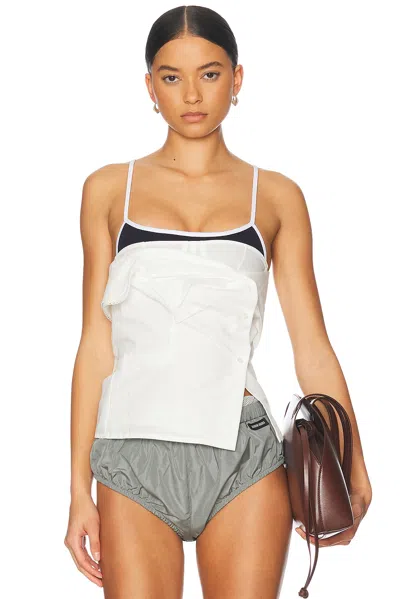 Miu Miu Strapless Top In Bianco