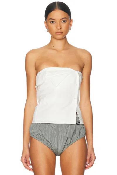 Miu Miu Strapless Top In Bianco
