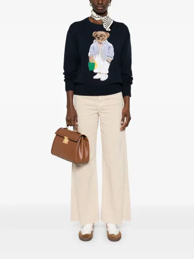 Polo Ralph Lauren Blue Cotton Polo Bear Sweater