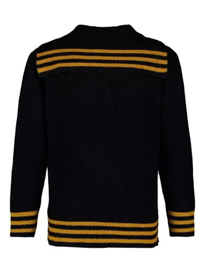 Bode Long Sleeve Sweater In Schwarz