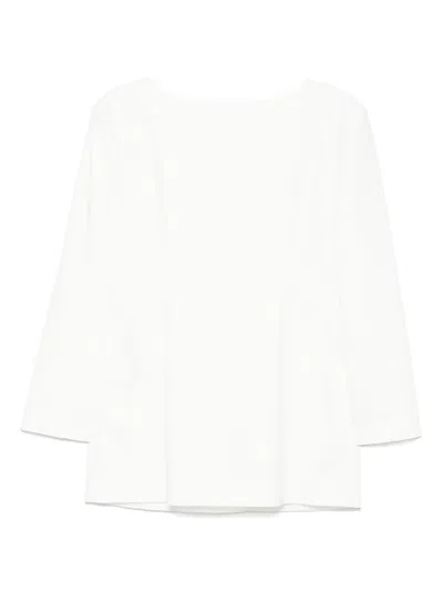 Amomento Bluse Mit U-boot-ausschnitt In Weiss