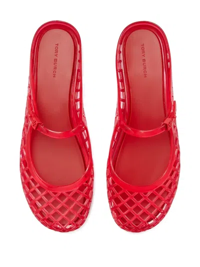 Tory Burch Mellow Mary Jane Jelly Mule In Red