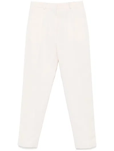 Jacquemus White Slim Fit Pant In Beige