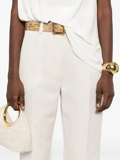Jacquemus White Slim Fit Pant In Beige