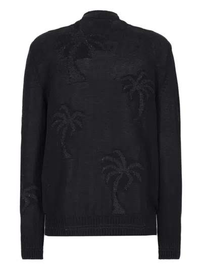 Laneus Palm Tree-embroidered Jacket In Schwarz