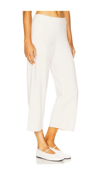 Barefoot Dreams Cozychic Ulra Light Side Stripe Crop Pant In Sand Dune & Pearl